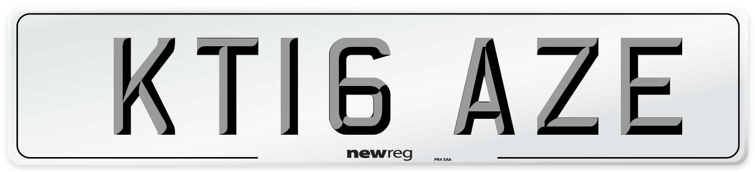 KT16 AZE Number Plate from New Reg